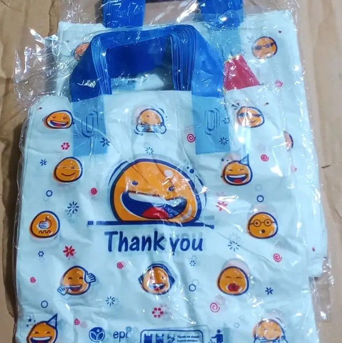 50pcs Kantong Plastik Motif Smile 23x35cm 30x32cm 35x40cm/Kantong Plastik Smile/Shopping Bag 3