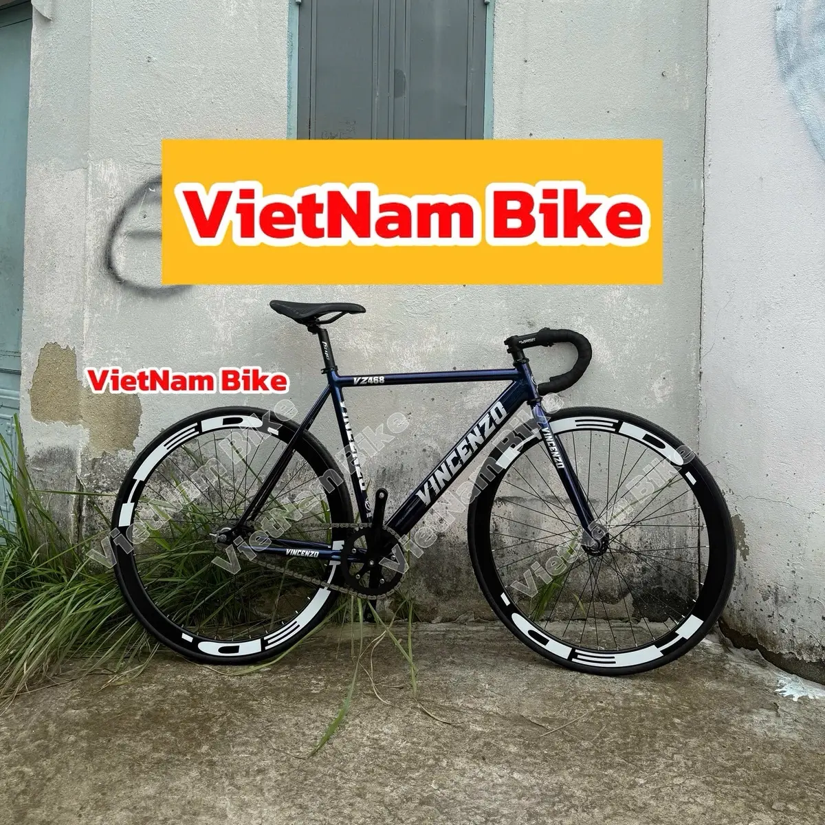 Xe đạp thể thao Vincenzo VZ468 khung thép không mối Hàn tem in lên