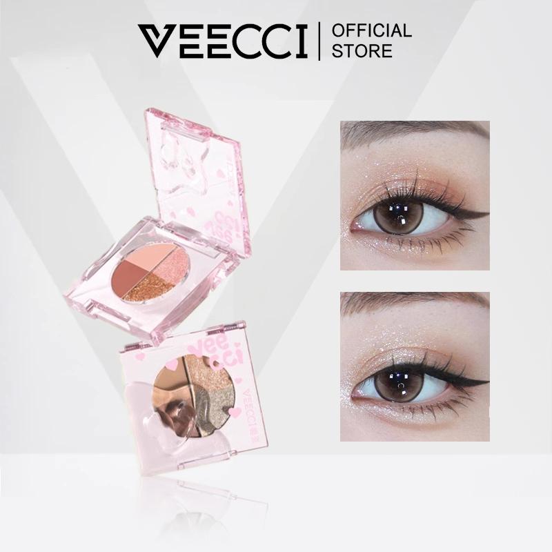 VEECCI MIni Phấn Mắt 4 Màu Lung Linh, Nóng Bỏng, Tông Màu Đất Ánh Ngọc Trai, Lì Và Lấp Lánh, Nhỏ & Tiện Dụng
