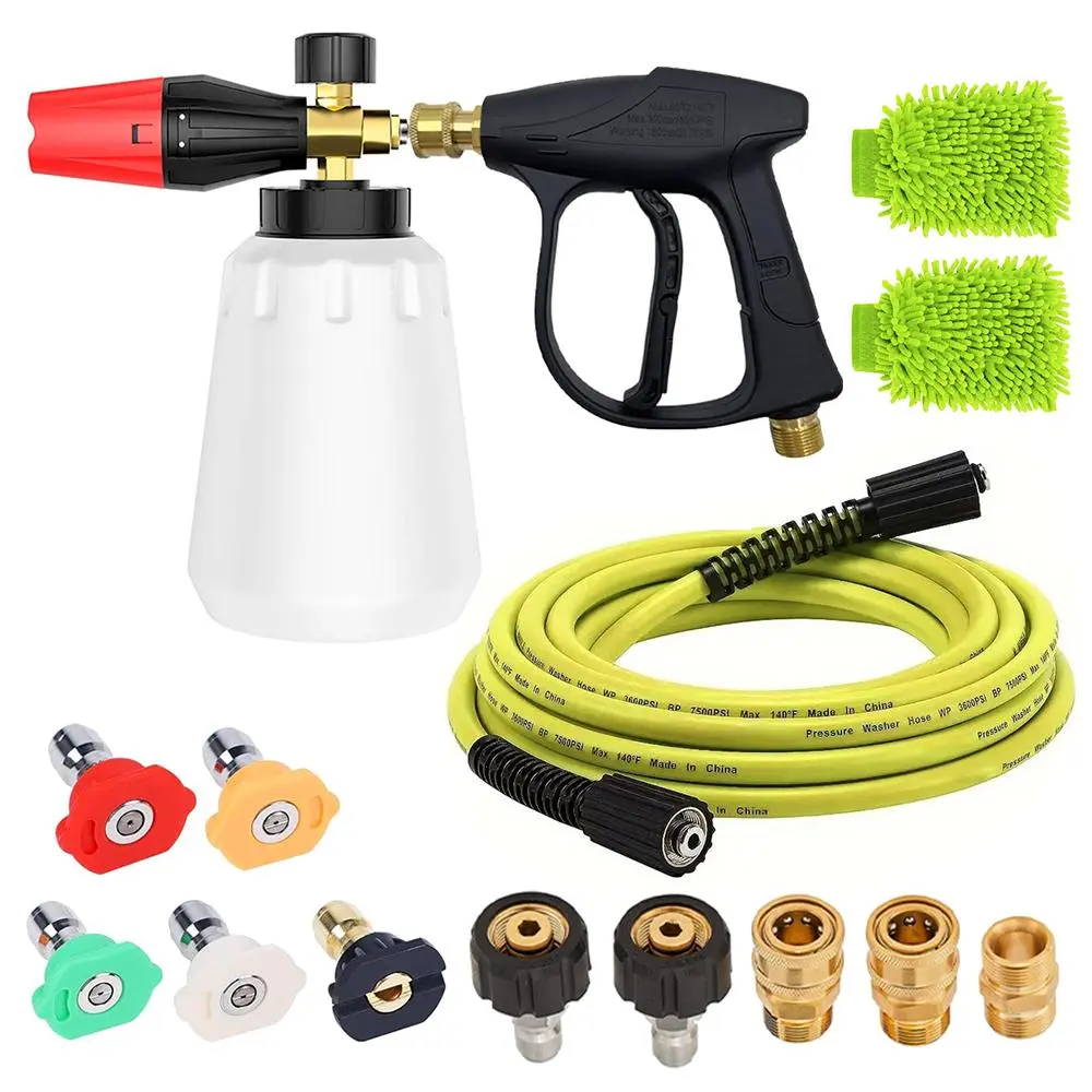 High Pressure Car Washing Machine Hose, Replacement Power Wash Hose with Quick Connect Kits, High Pressure Hose with M22 14mm Fitting
