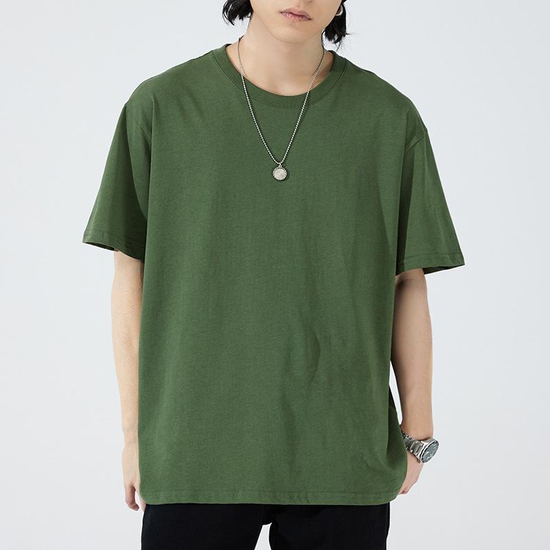 Product Introduction of EDC American Streetwear Heavyweight 230g Short Sleeve T-shirt Unisex Ins Basic Solid Color Undershirt 17