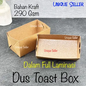 [Isi100] Tray Toast Box Kraft Laminasi 10.5x5.5x5.3 cm / Dus Toast Box Kraft / Dus Tray Roti Bakar / Tray Roti Kue Sample Tester Kromboloni Cromboloni Kotak / Tray Dus Roti Kue Kotak Kraft Laminasi / Dus Toast Box