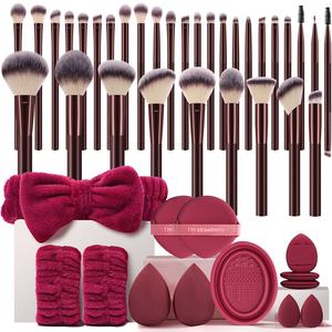 Set de brochas de maquillaje de múltiples piezas con esponja, kit de herramientas de belleza de primera calidad, perfecto para un maquillaje impecable, ideal para entusiastas del maquillaje