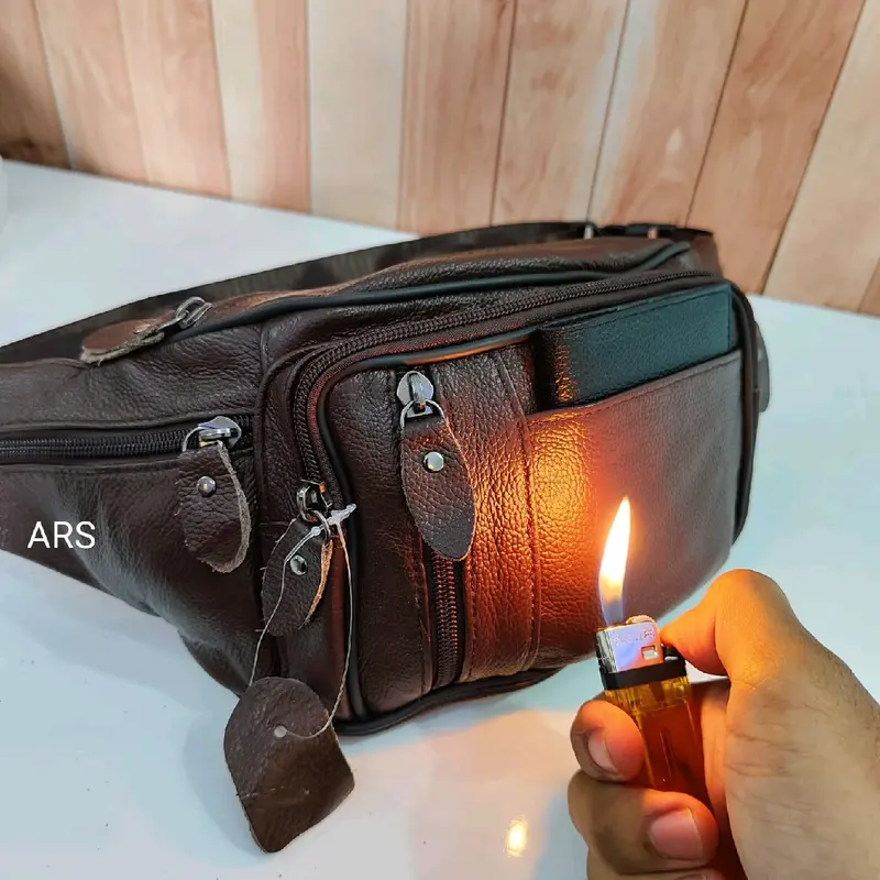 Tas kulit waistbag pria tas selempang bahu kulit asli cowok maskulin tas travel tas casual kulit sapi 2