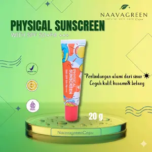 NAAVAGREEN Physical Sunscreen - Melembabkan kulit kering dan melindungi dari sinar UVA UVB - SPF 50 PA +++ Sunblock Wajah