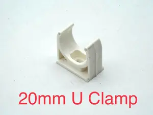 HOJI Klem Jepit U Pipa Conduit PVC 20mm Fitting PPR 20 mm PVC Pipe U Shaped Clamp Garden Water Pipe Holder Plastic Lock Tube Fixed Snap Clip | SKU 2.007.0603 | YL-11725