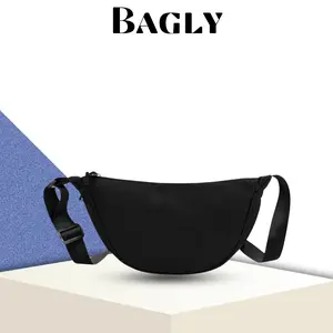 Bagly Tas Selempang/Slingbag half moon polos simple dan trendy