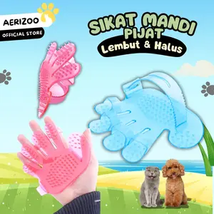 Aerizoo Sisir Mandi Kucing Anjing Sikat Bulu Bentuk Lima Jari Membersihkan Bulu Lebih Optimal Bahan Karet Lembut & Fleksibel Cocok untuk Grooming Hewan Peliharaan