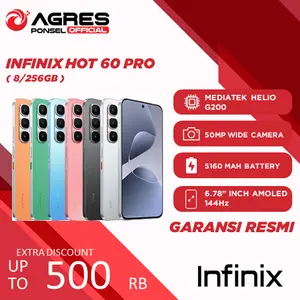 ( AGRES X 805GADGET ) INFINIX HOT 60 PRO 8GB 256GB | 6.78 INCH AMOLED 144Hz | MEDIATEK HELIO G200 | BATTERY 5160 mAh GARANSI RESMI