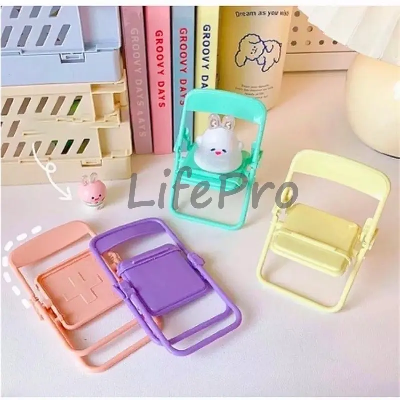 Universal Dudukan Penyangga Handphone Model Bangku Mini / Chair Folding Mobile Phone Macaron /Stand Holder Hp Model Kursi Lipat 4