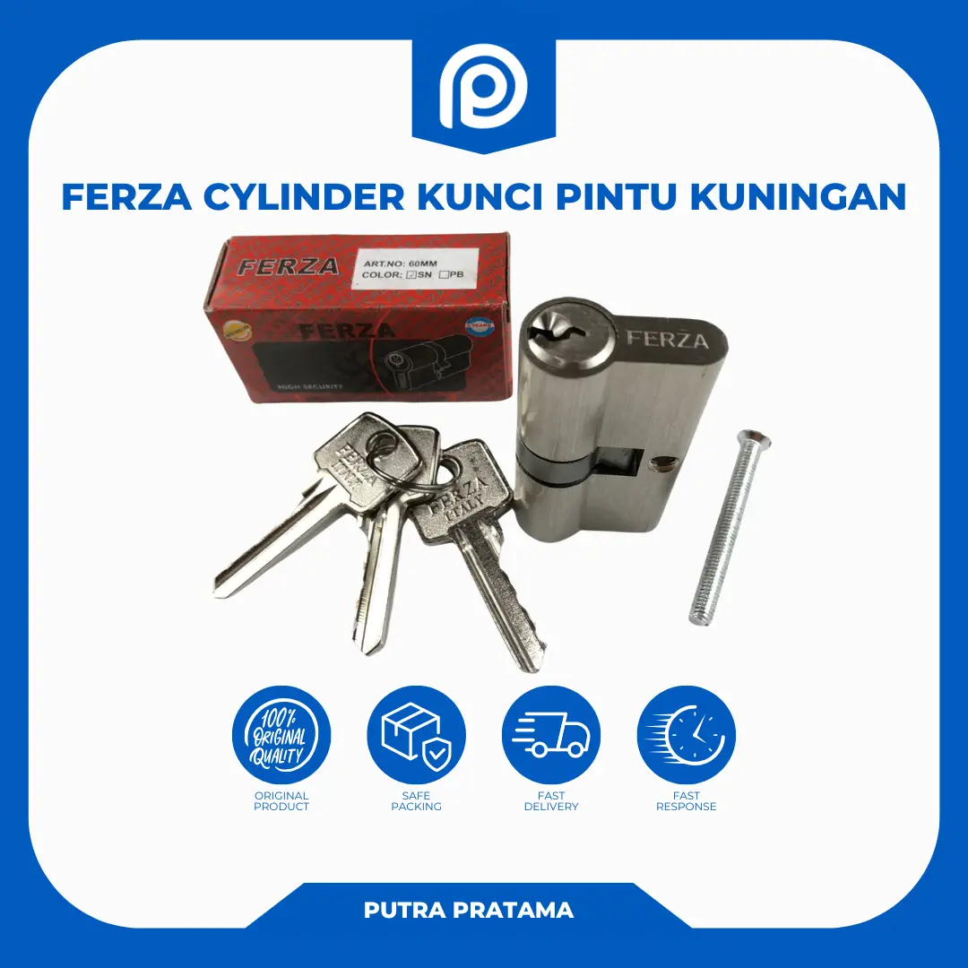 FERZA CYLINDER KUNCI PINTU KUNINGAN | Ferza Kunci Pintu | Kunci Pintu Harmonika | Kunci Pintu Besi | Cylinder Silinder