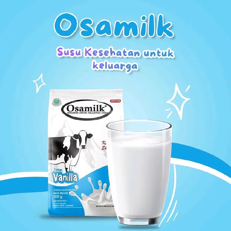 Susu sapi Bubuk Osamilk 500gr varian rasa coklat Suplemen penambah nafsu makan BPOM 1