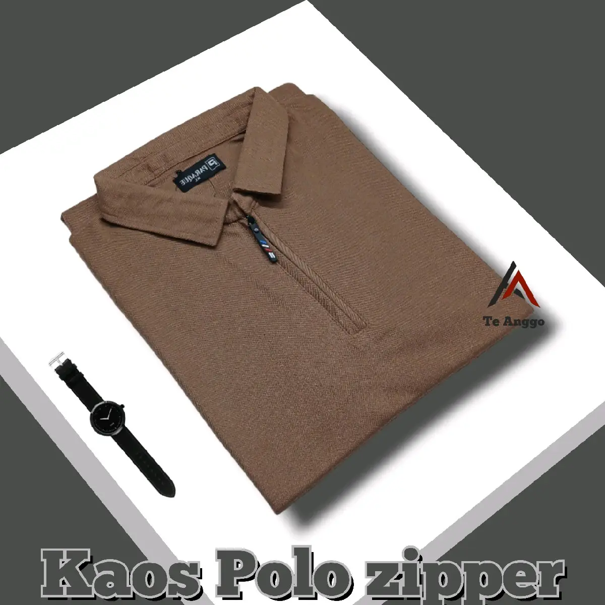 Kaos Polo Shirt Pria Polos Zipper Kerah Katun Lengan Pendek