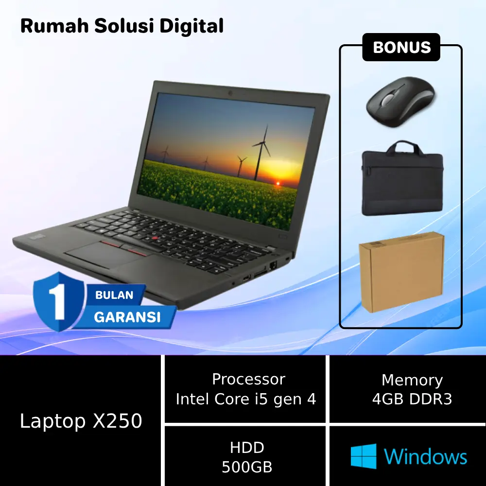 Laptop X250 Core i5 RAM 4/500GB - Bergaransi