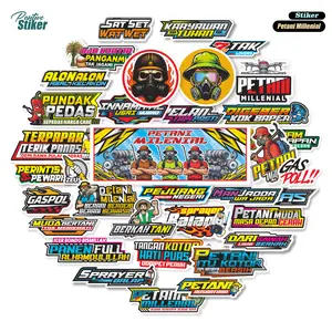 Stiker Petani Millenial untuk Sprayer - Bahan Vinyl & Hologram Laminasi Tahan Air & Matahari Design Kekinian