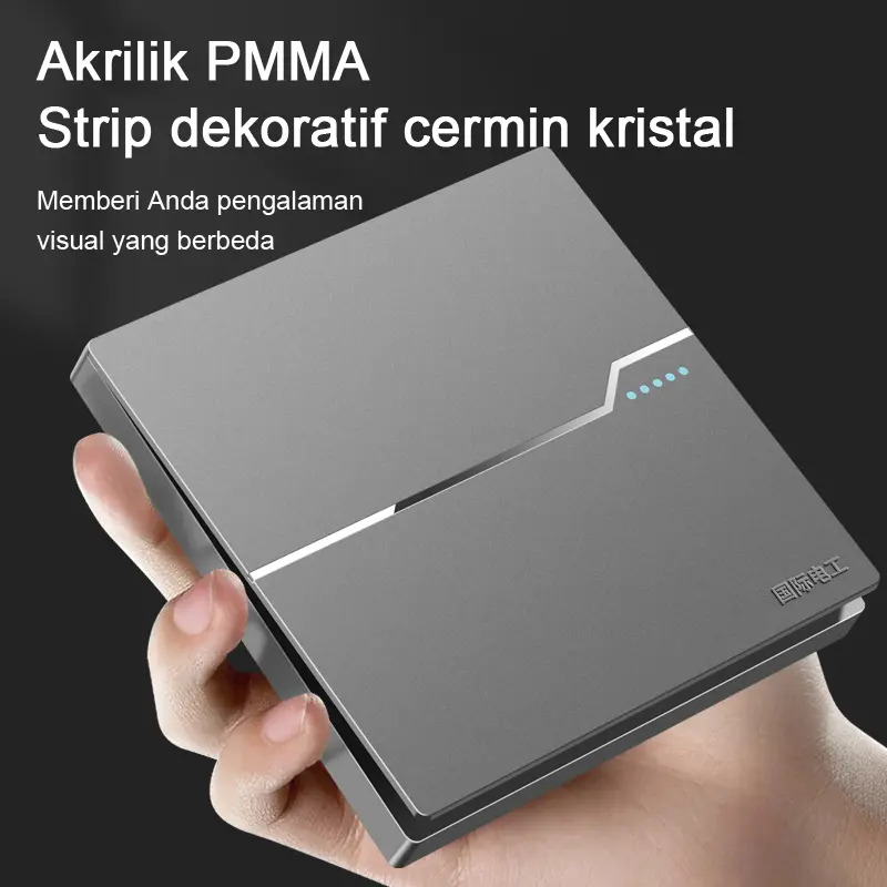 [Ready·Kurir lokal] FLKL Soket Sakelar Lampu Sakelar Dinding Abu-abu 1/2/3/4gang 1 Arah/2 Arah Listrik Saklar Lampu Peralatan 7