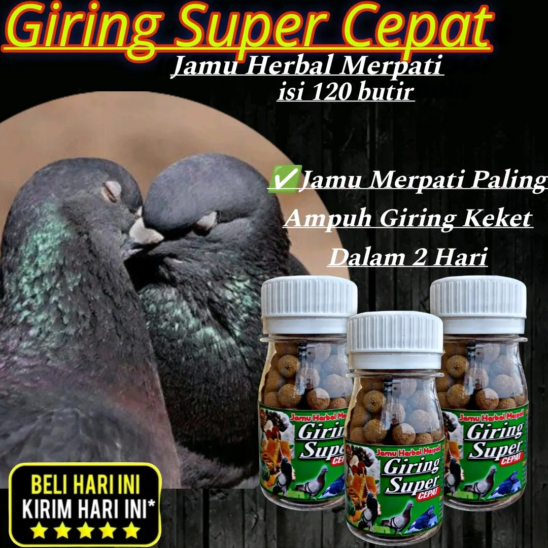 GIRING SUPER CEPAT JAMU MERPATI HERBAL ISI 120 BUTIR/ginseng teki sarang walet klenceng extra JP Rjb