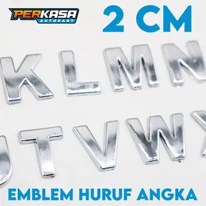 Angka & Huruf Chrome 2cm Cembung Harga Satuan