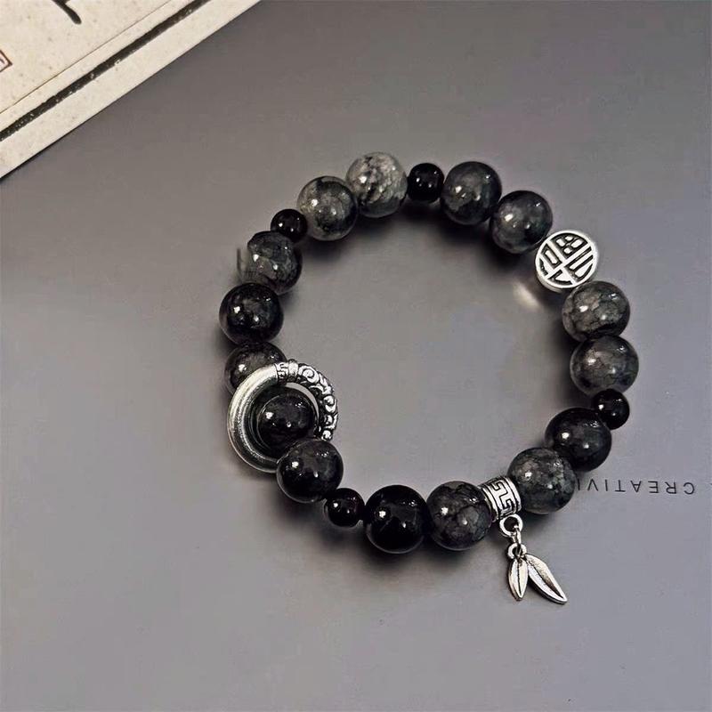 Product Introduction of Popular beaded bracelets, couple bracelets, high-value men's super cool new niche, high-end, new Chinese ethnic style 3