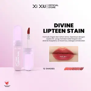 Xi XiU DIVINE Lipteen Stain | Lip Tint Gen Z Tahan Lama 2,5 gr Longlasting Stain Moisturizing Lightweight Popcorn Caramel Scent | Jojoba Oil, Sunflower Seed Oil, Raspberry Extract, Rosemary Extract