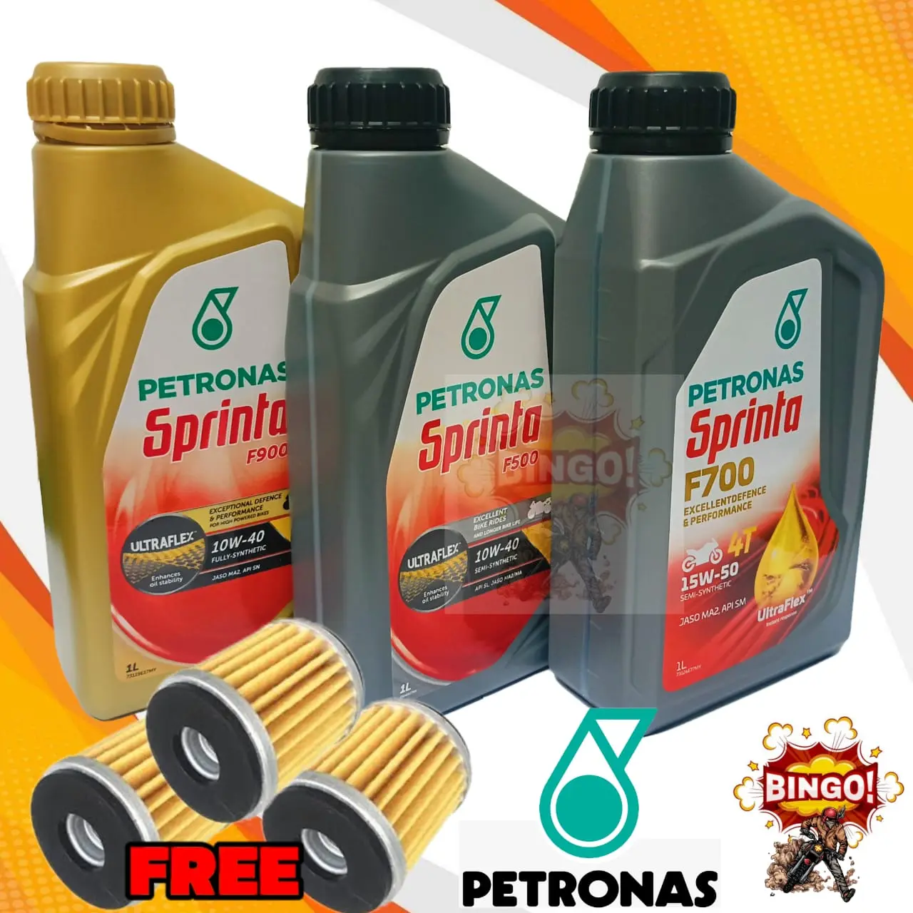 PETRONAS F700 F900 F500 10W40 15W50 ENGINE OIL MINYAK HITAM LC135 Y15 Y16 Motorcycle