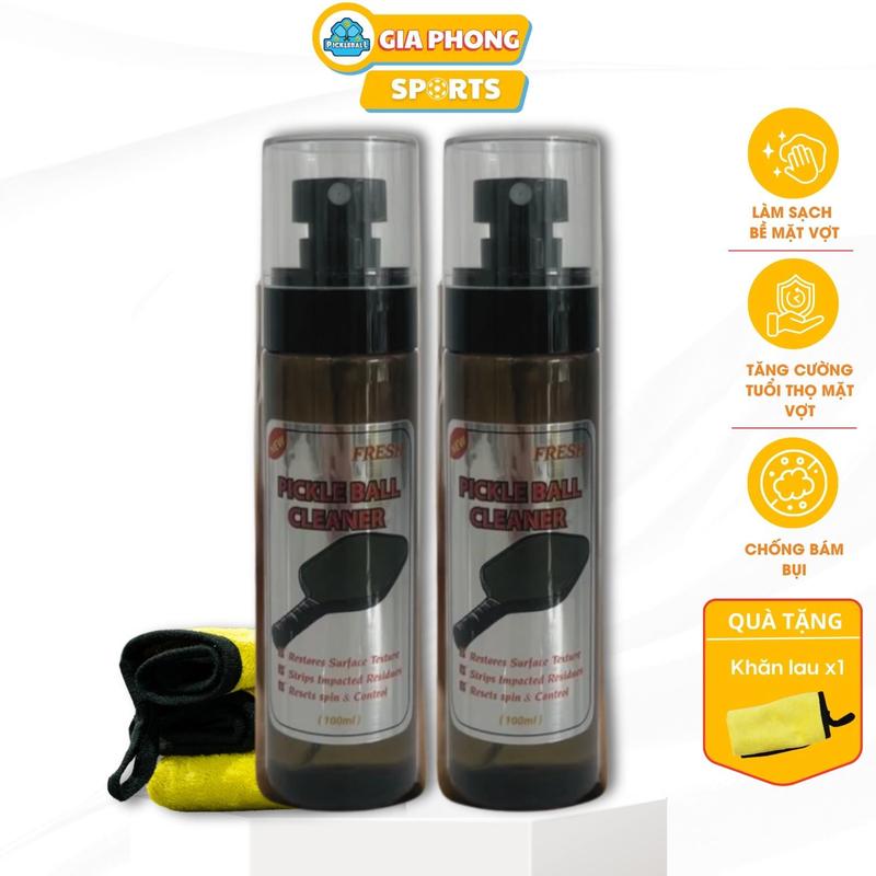   Combo 2   TẶNG KHĂN 3M   Chai xịt vệ sinh mặt vợt Pickeball Cleaner 100ml làm sạch và bảo vệ mặt vợt pickleball pool cue múa  vợt 