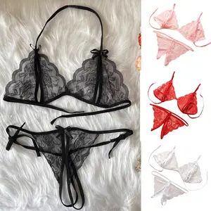 Sexy pakaian  set ,renda bra lingerie,Desain berongga Tidak perlu dihapus Tersedia empat warna