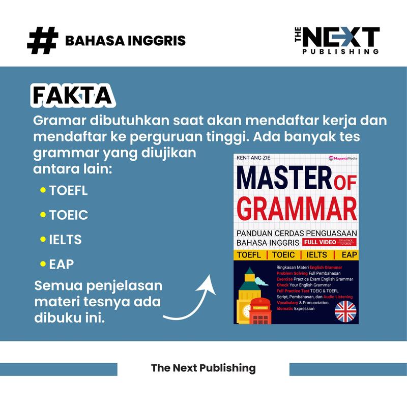 BUKU BAHASA INGGRIS MASTER OF GRAMMAR TOEFL | TOEIC | IELTS | EAP 1