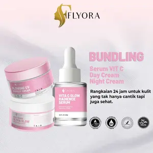 C. FLYORA Paket Serum VIT C + Perfect Glow Protection Day cream & Moisturizer Ultra Glow Night cream [3 in 1] - BPOM