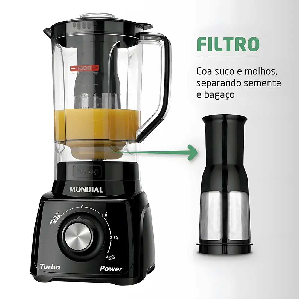 Liquidificador Mondial L-99 Turbo 3 Velocidades 550W - 7