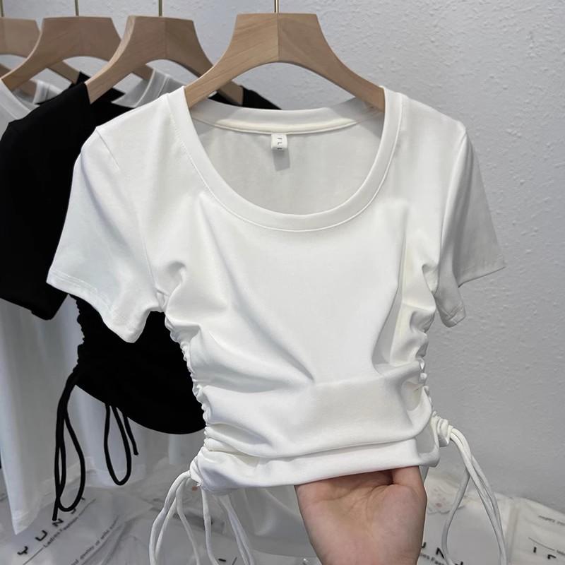 Kaos Serut Grafis Kupu-kupu Pendek Wanita 1