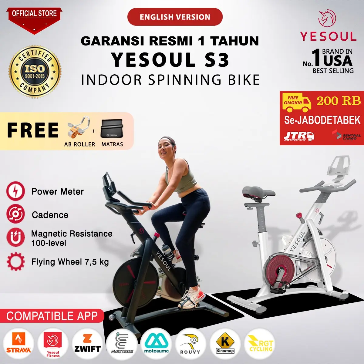 Yesoul S3 Home Smart Spinning Bike Indoor Sepeda Statis Fitness