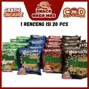 KACANG PILUS GARUDA RASA SAPI PANGGANG / ABON / RUMPUT LAUT / PEDES [ISI 20 PCS]