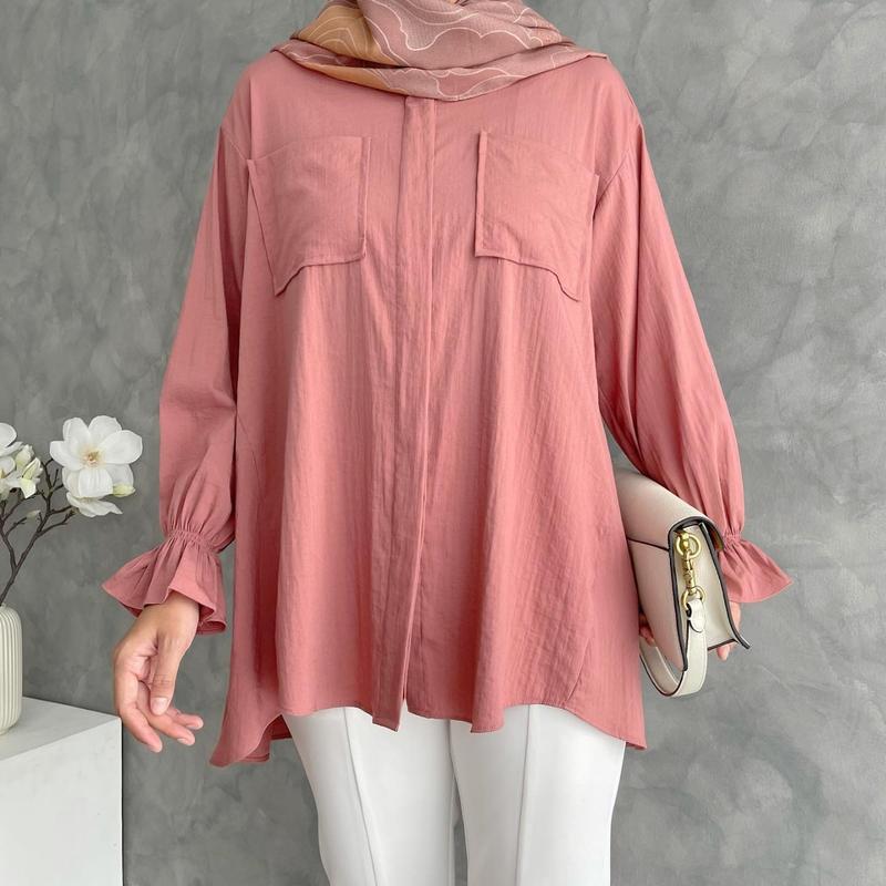 Blouse Atasan Wanita Murah Baju Casual Panjang Wanita Kemeja Kantor Part I 4