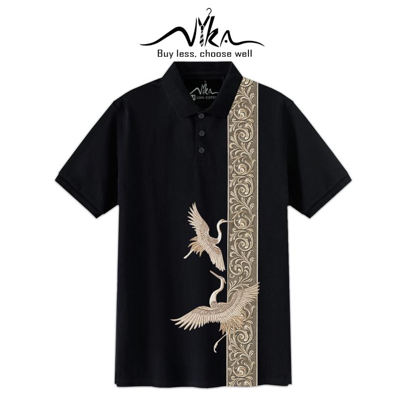 Áo Polo Nam Hạc Nâu Có BIGSIZE - Vải Cá Sấu Dày Dặn Không Nhăn Xù Phai Màu Thoáng Mát