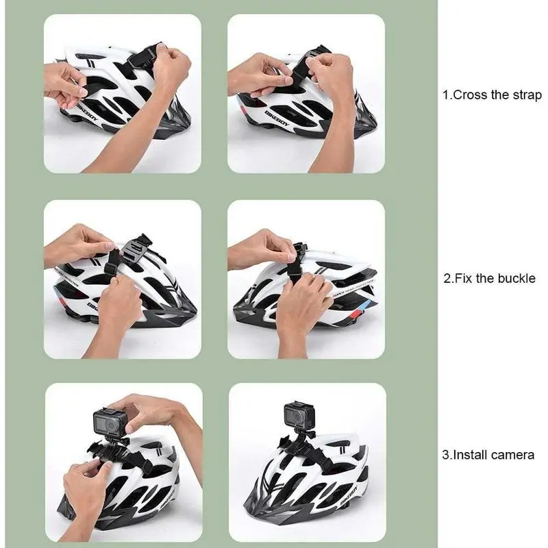 Helmet Strap Mount Helmet Action Cam for GoPro / Tali Helm Untuk Kamera GoPro / Strap Tali Kamera Helm Agar Tidak Jatuh Cocok Digunakan Untuk Bersepeda Motoran / Sabuk Pengikat Helem Mount Gopro Helm Sepeda - Ms 7