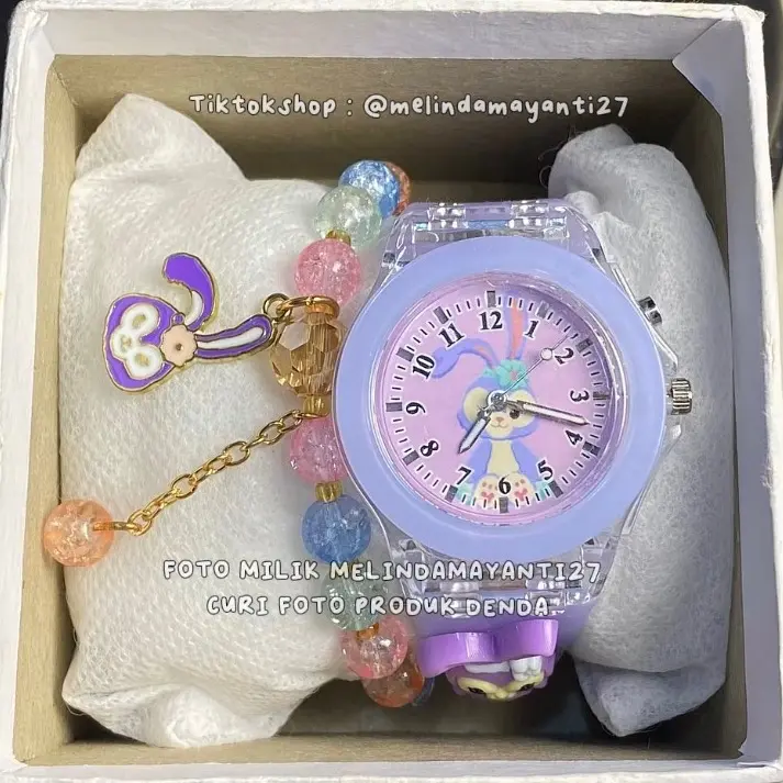 Jam tangan anak kelap kelip free gelang +box Fashion 7