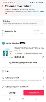 Product Review of [TWINPACK] WARDAH UV Shield Acne Calming Sunscreen - Skincare from s**a 1
