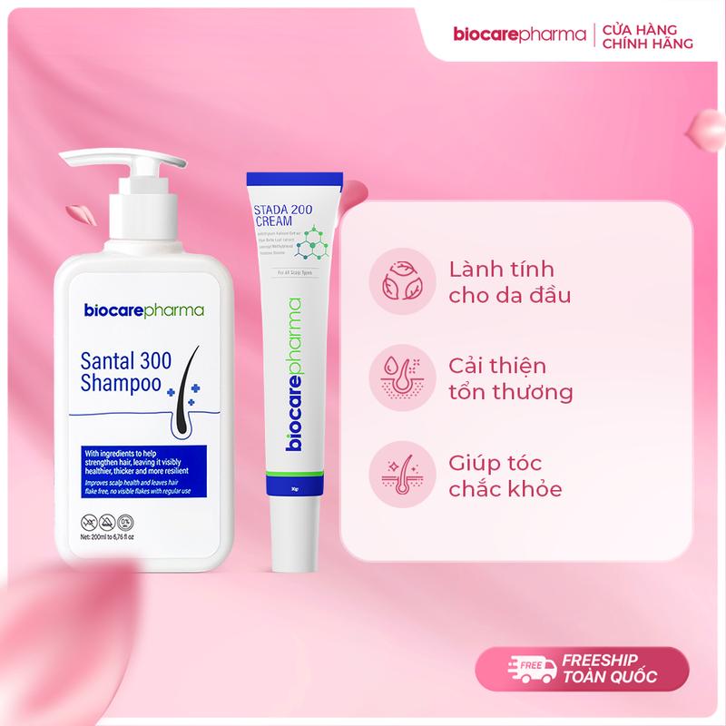 COMBO NẤM_dầu gội và kem bôi hỗ trợ gàu nấm ngứa Biocarepharma.