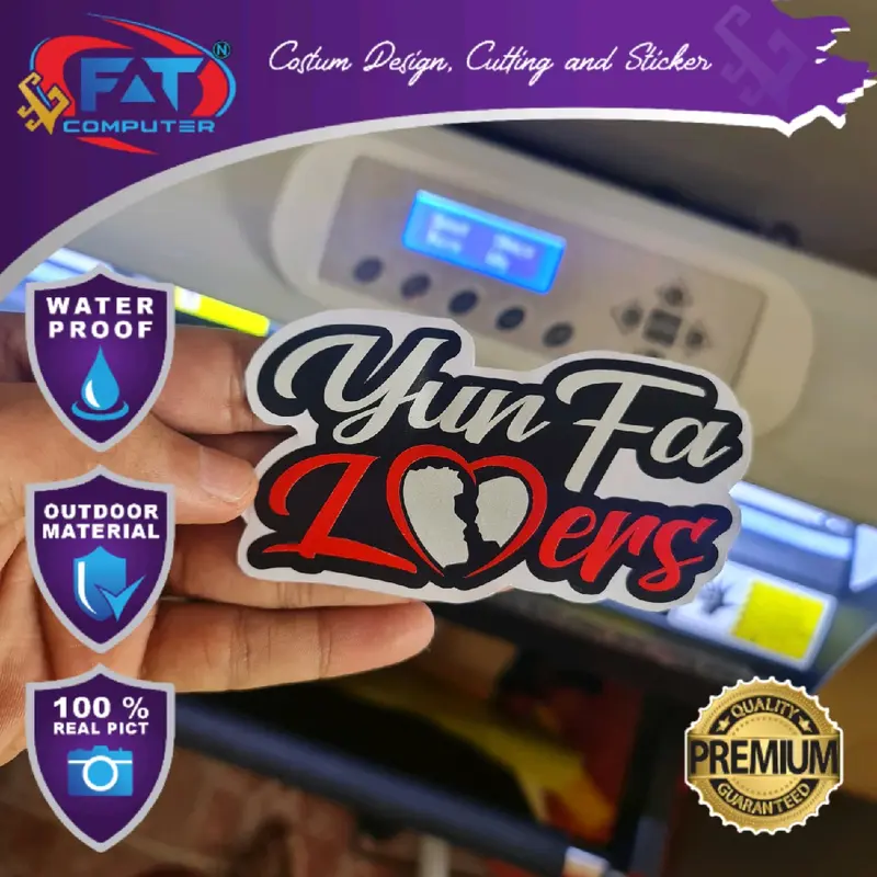 Stiker Cutting Yunfa Lovers Mas Iyun Fauzana Reflektif Menyala Terkena Cahaya 2
