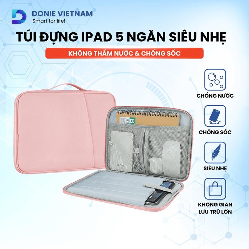 Túi đựnġ iPad Chống Sốc, Chống Nước 5 Ngăn Có Quai Xách Cho Máy Tính Bảng 11/13inch Donievietnam T01