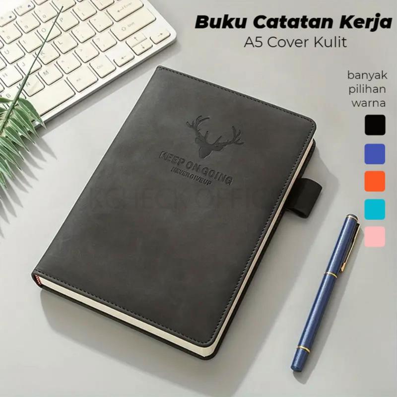 Product Introduction of Buku Catatan Kerja Notebooks Cover Kulit Jurnal PU Kertas A5 Hitam 0