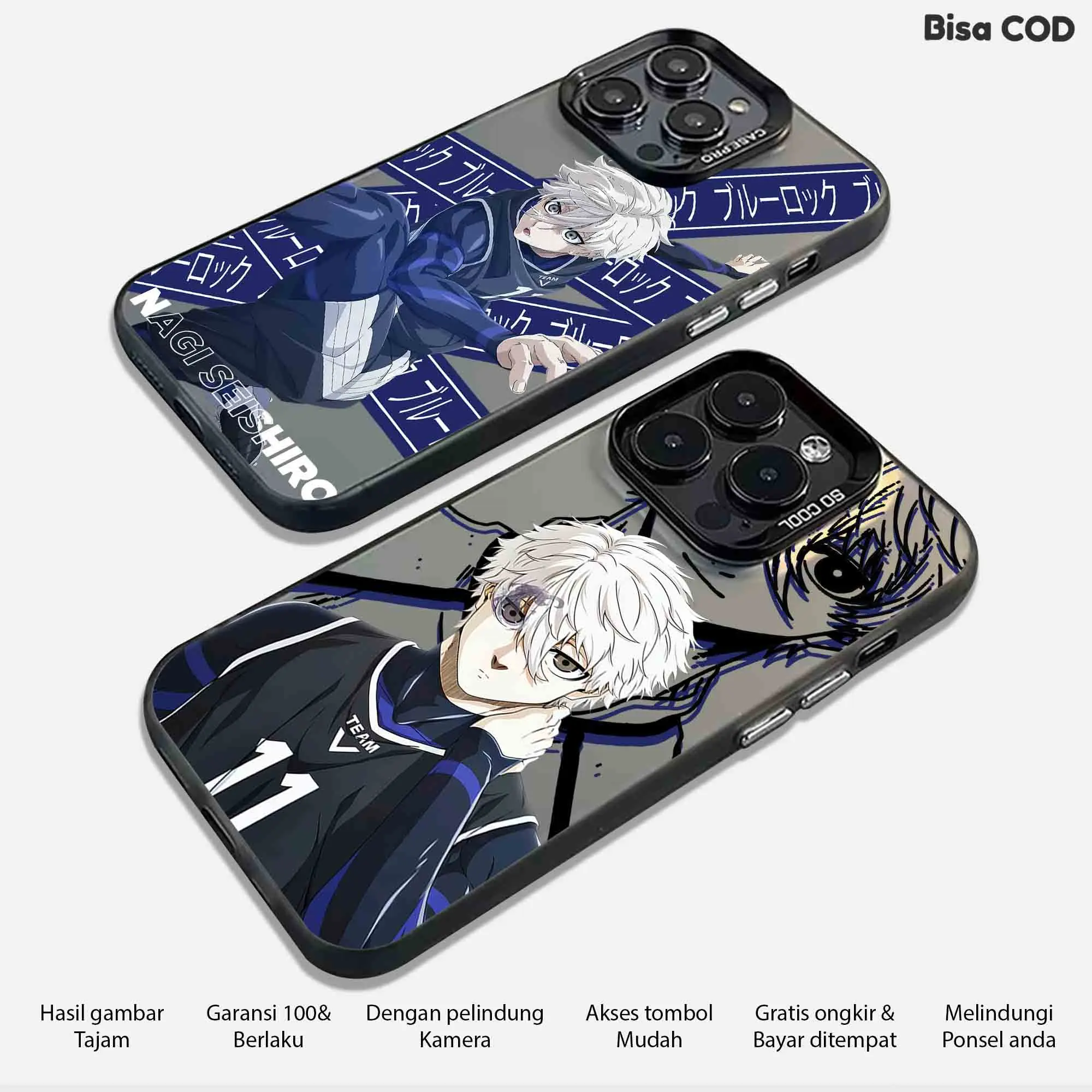 Kesing Hp Blue Lock Case IMD - Casing Tecn* Hologram Silikon Premium dengan Pelindung Kamera dan TPU Lembut - Handphone, Ponsel