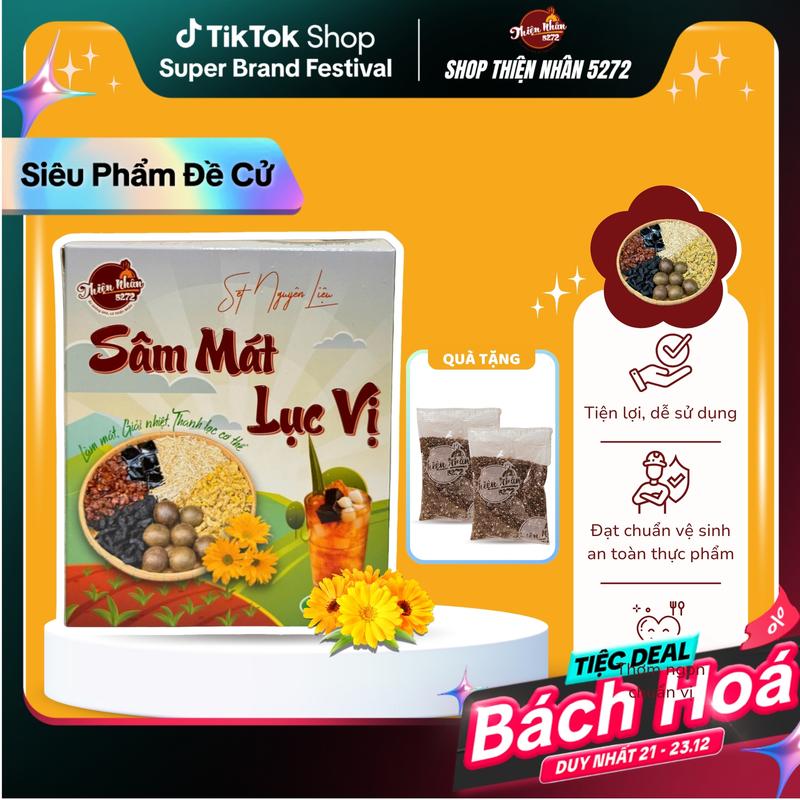 Sâm Mát Lục Vị - Set Nguyên Liệu Nấu Từ 10-12 Lít Sâm Mát Lục Vị Shop Thiện Nhân 5272 - TẶNG KÈM 2 TÚI HẠT CHIA ĐEN 20gr Túi
