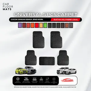 AutoGlide Karpet Mobil Universal Kulit Premium 5 Pcs Tahan Air Waterproof Anti-Slip Bahan Kuat Tahan Lama Ramah Lingkungan Bisa COD