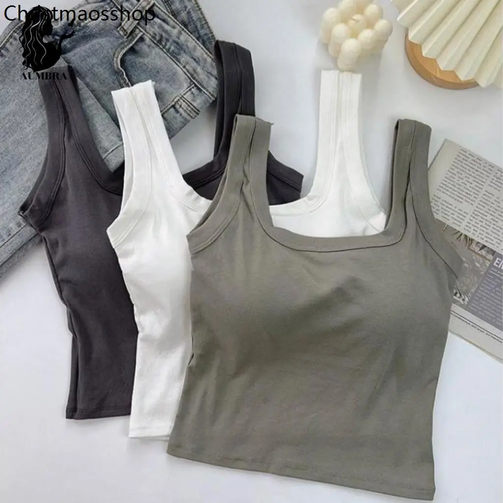 zh ✾เสื้อครอปสายเดี่ยว เสื้อกล้ามแฟชั่น ทรงเป๊ะสวย  ฟองน้ำในตัว พร้อมส่ง A146✧
