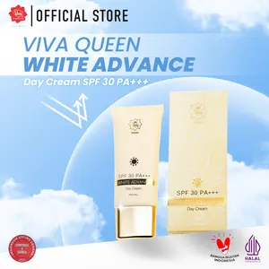 Viva Queen White Advance Day SUNSCREEN Cream SPF 30 PA+++ with NIACINAMIDE, UV A & B & BLUE LIGHT PROTECTION & Extra Emollient & Moisturizer Facial Wajah Mencerahkan