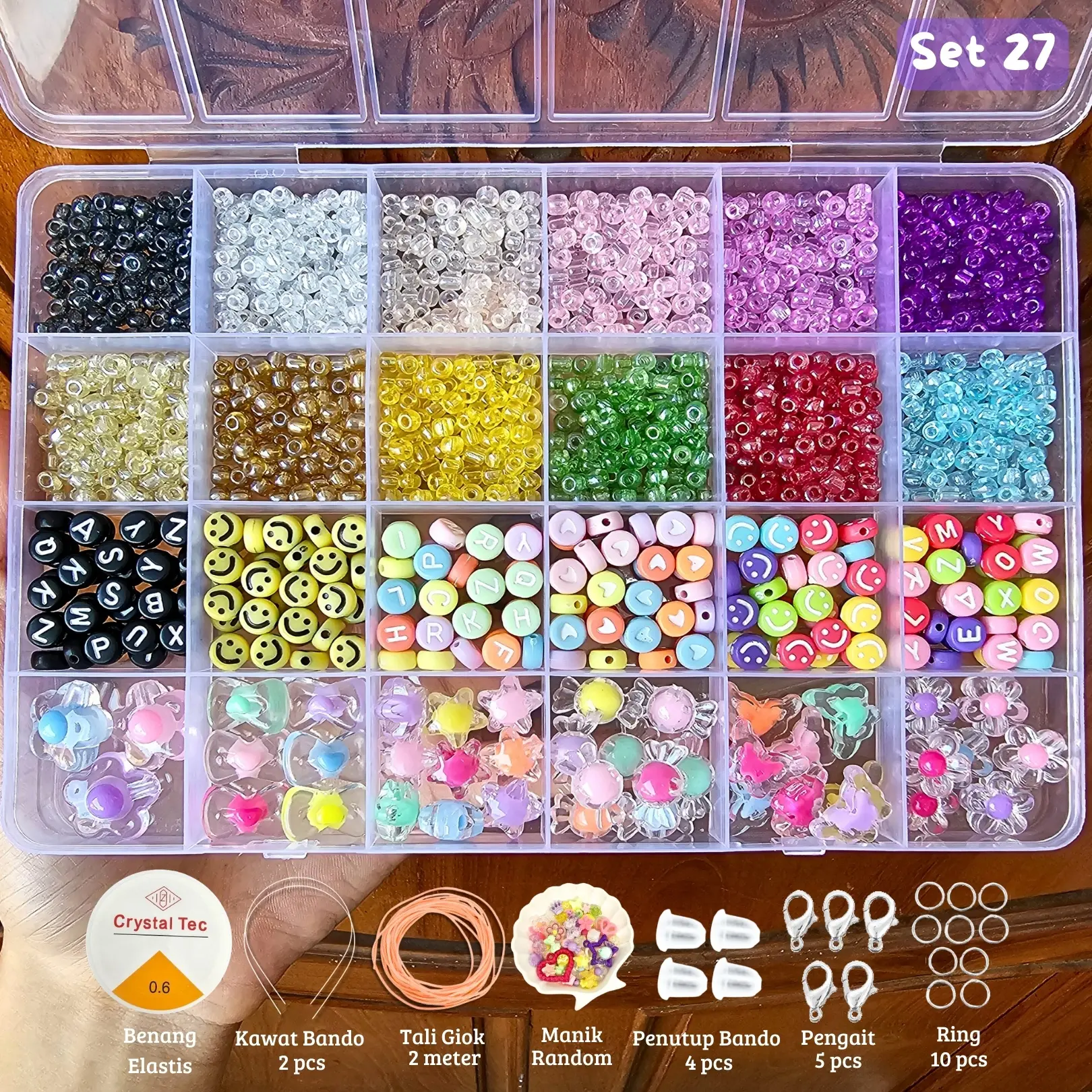 Khansa Jewelry - Set Manik Manik Lengkap dan Tali - Gelang Manik