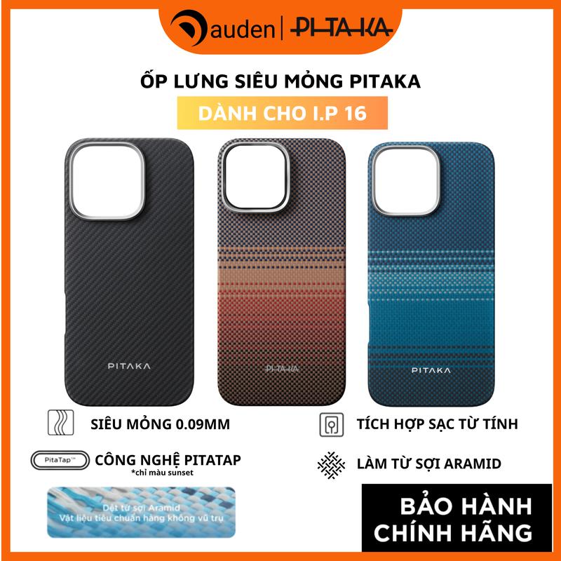 Ốp lưng siêu mỏng Pitaka có nút camera control, làm từ sợi Aramid, tương thích sạc từ
