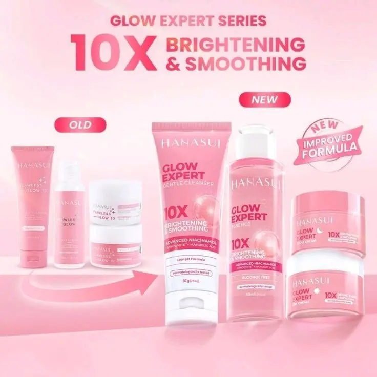 Hanasui Flawless Glow 10 Day Cream - Gel Cream Mencerahkan & Cegah Kusam Ringan & Perlindungan UV Niacinamide & G2 Light